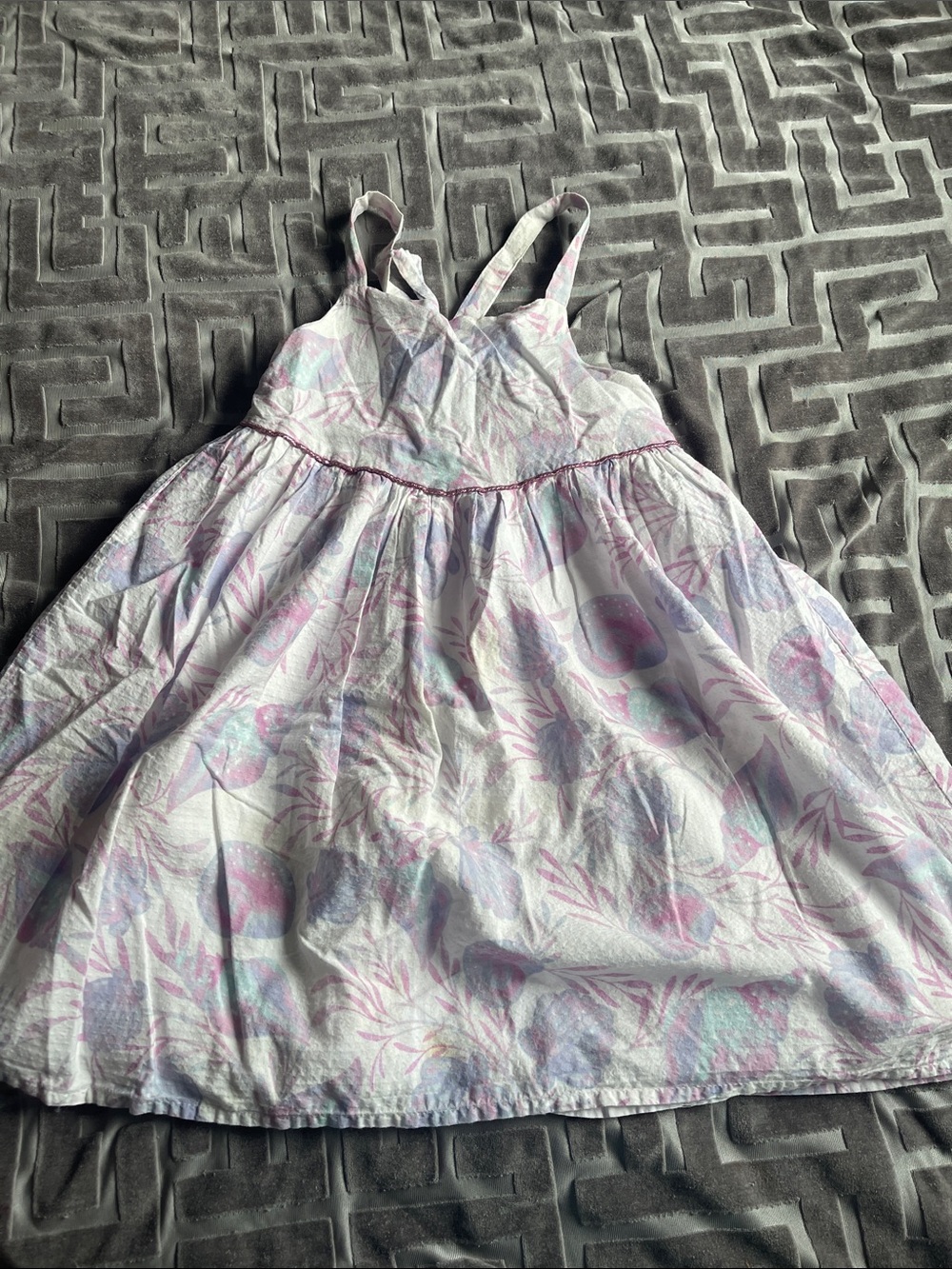 Beautiful Kids Floral Tie-Back Sundress in Pastel Pink and Lavender